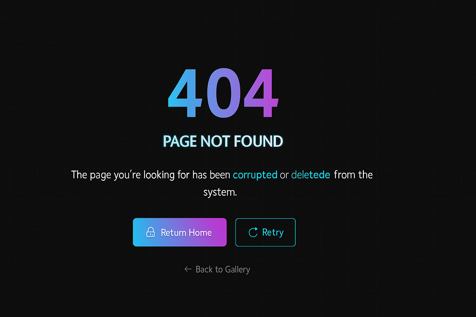 404 Glitch Page preview